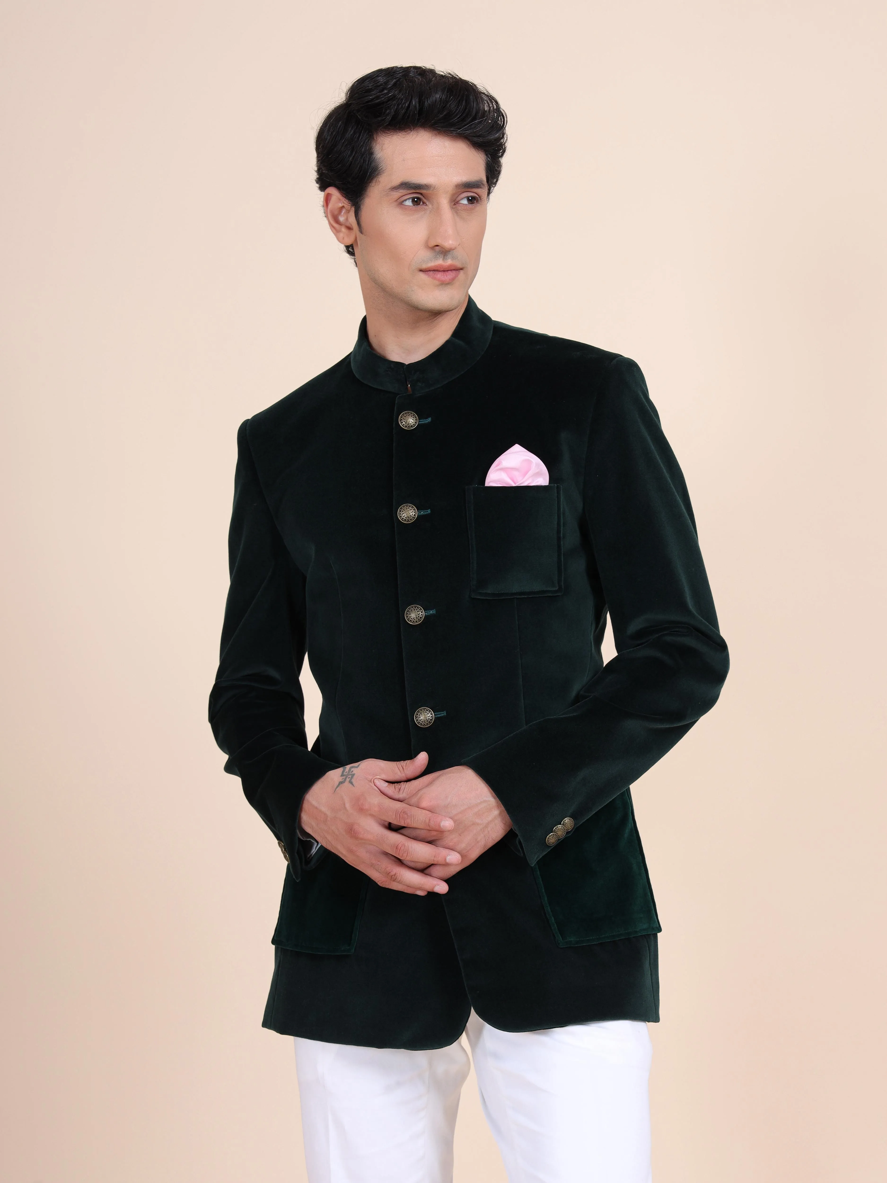 Velvet Mandarin Jacket
