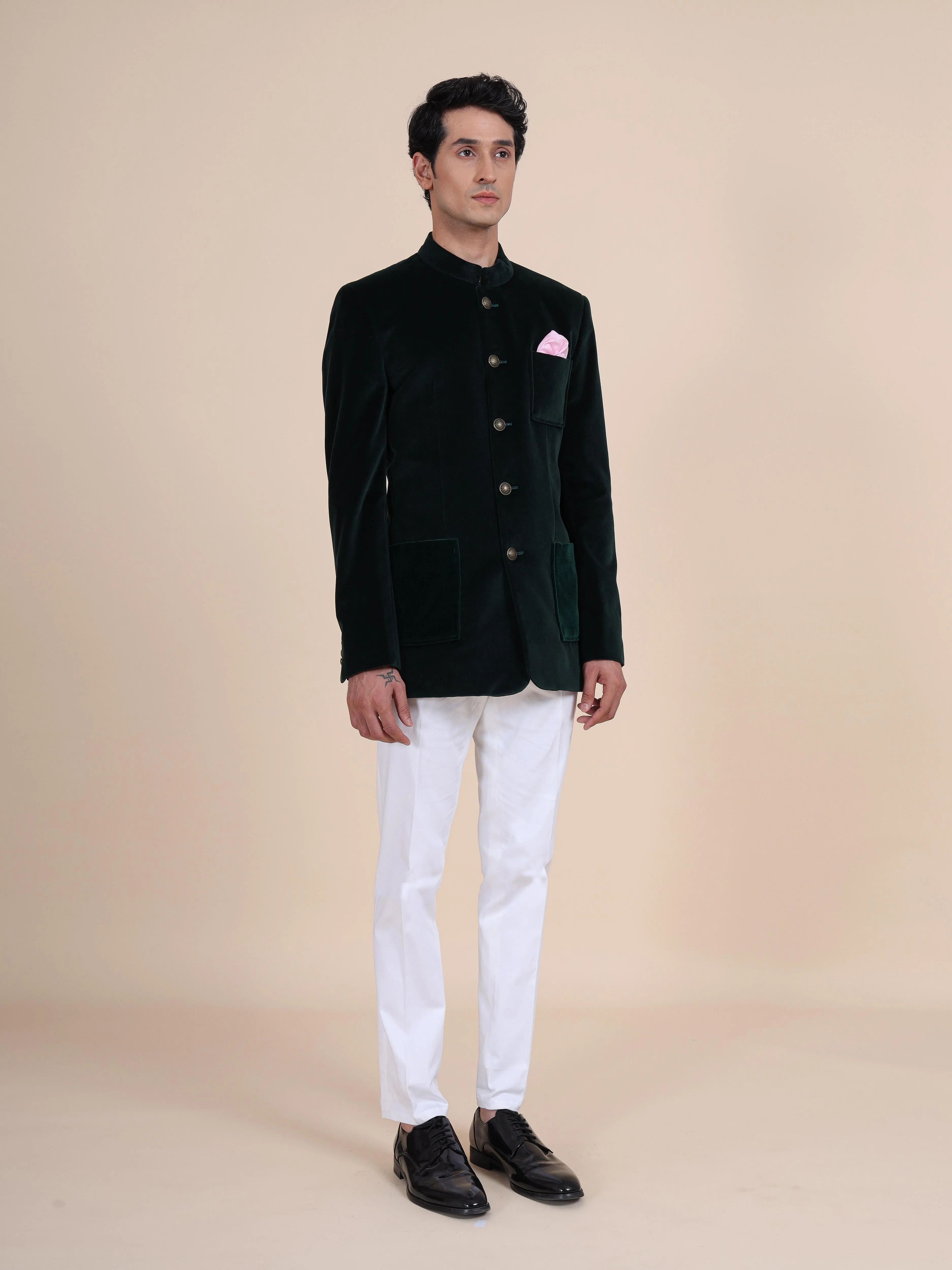 Velvet Mandarin Jacket
