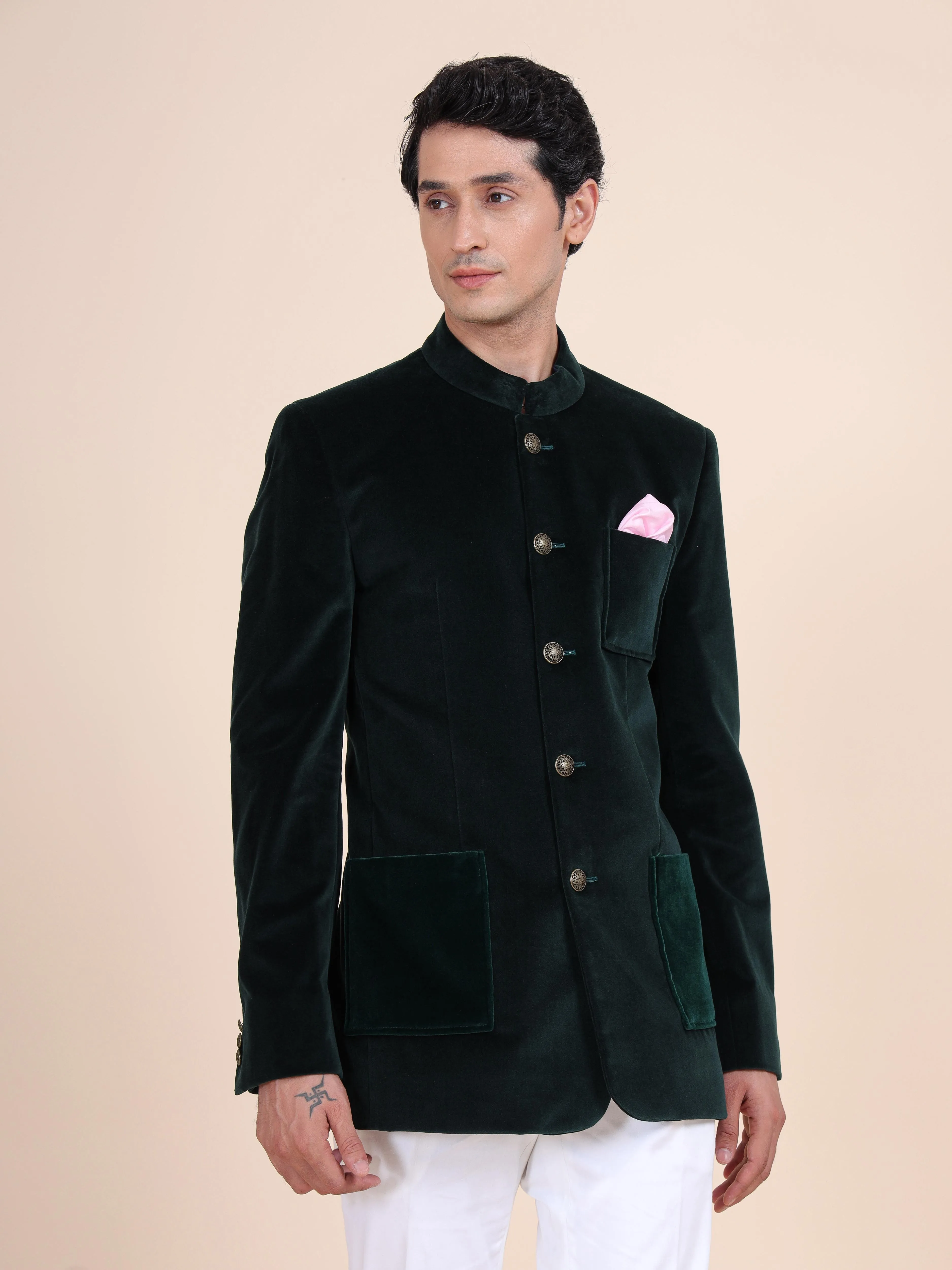 Velvet Mandarin Jacket