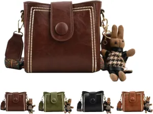 Vintage Fashion Bag with Adjustable Wider Shoulder Strap, womens elegant minimalist handbag trendy vintage bucket bag