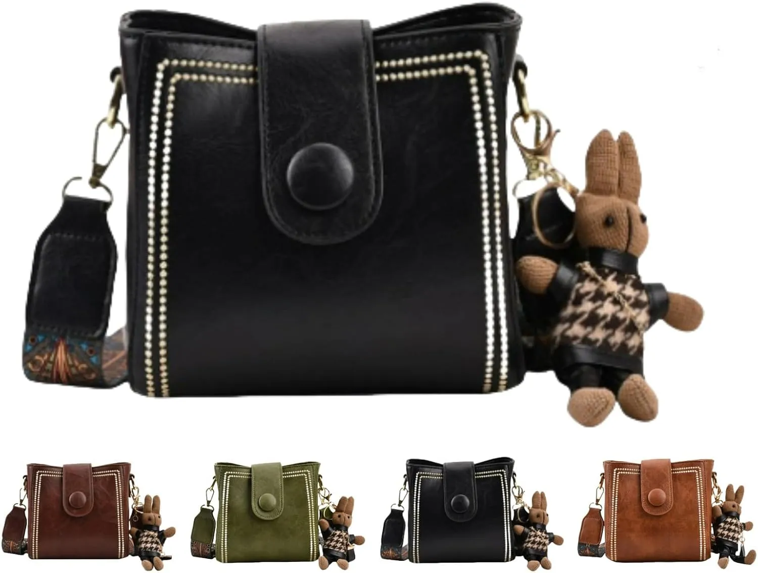 Vintage Fashion Bag with Adjustable Wider Shoulder Strap, womens elegant minimalist handbag trendy vintage bucket bag