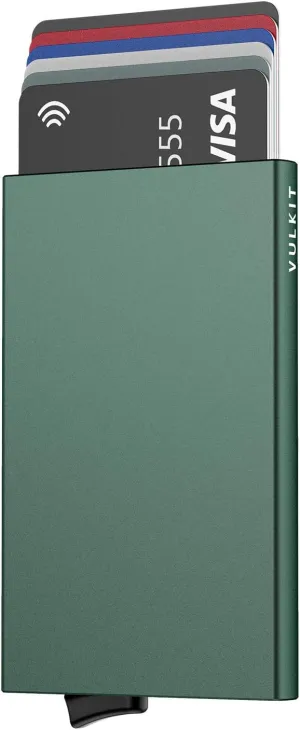 VULKIT Pop Up Wallet, Slim Minimalist Credit Card Holder For Men and Women RFID Blocking Mini Metal Case