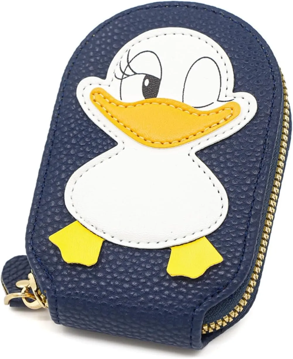Wallet Card Holder, RFID Blocking Purse,Cute Duck Small Minimalist Leather Credit for Women, Girls, Ladies (Blue)