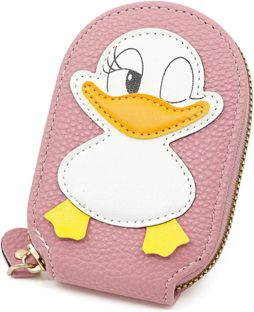 Wallet Card Holder, RFID Blocking Purse,Cute Duck Small Minimalist Leather Credit for Women, Girls, Ladies (Pink)