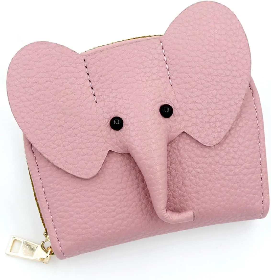 Wallet Card Holder, RFID Blocking Purse,Cute Elephant Small Minimalist Leather Credit for Women, Girls, Ladies (Pink)