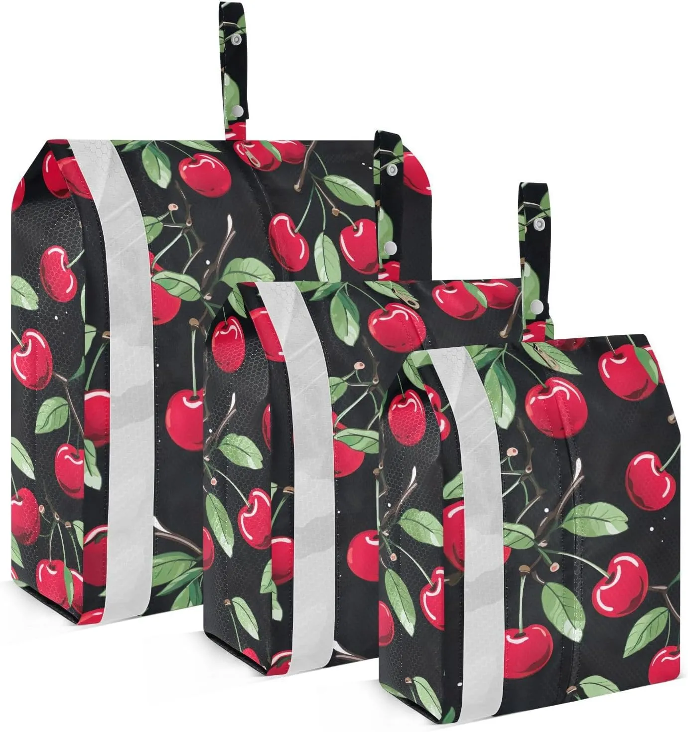 Watercolor Cherry Packing Cubes for Travel 3 Set Travel Packing Cubes Luggage Bags for Carry On
