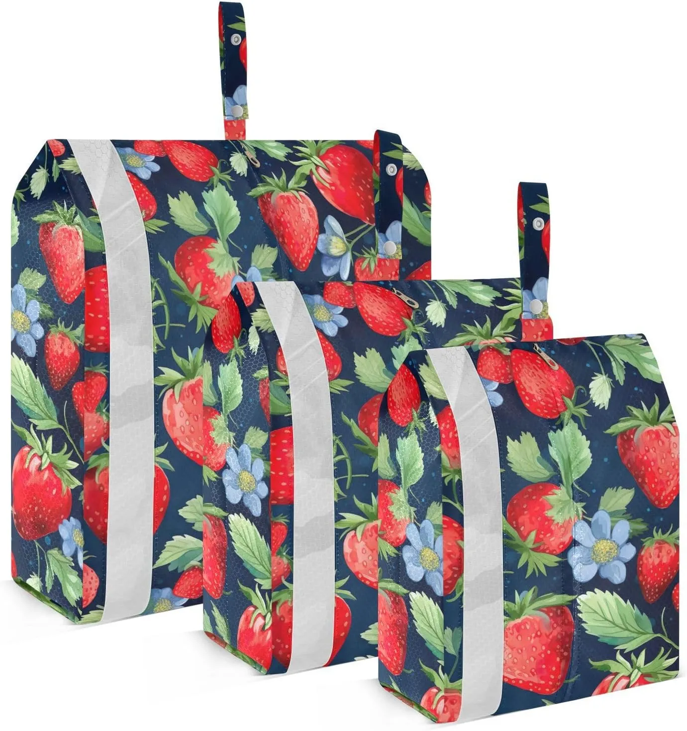 Watermelon Blue Flowers Packing Cubes for Travel 3 Set Packing Cubes Compression Suitcase Organizer for Travel Essentials