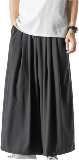 Wide Leg Pants Mens Joggers Casual Linen Trousers Men Autumn Vintage Harem Pants Drawstring Pants for Men
