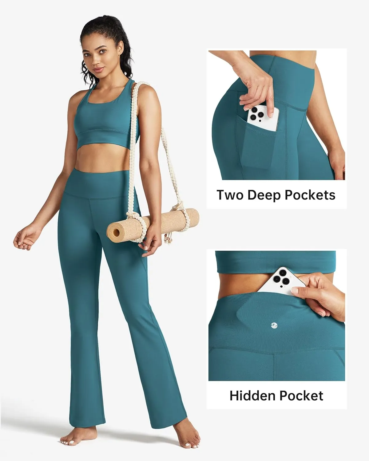 Willit Women's Yoga Pants 27"/29"/31"/33" Flare Leggings Bootcut High Waist Tummy Control Workout Pants with Pockets