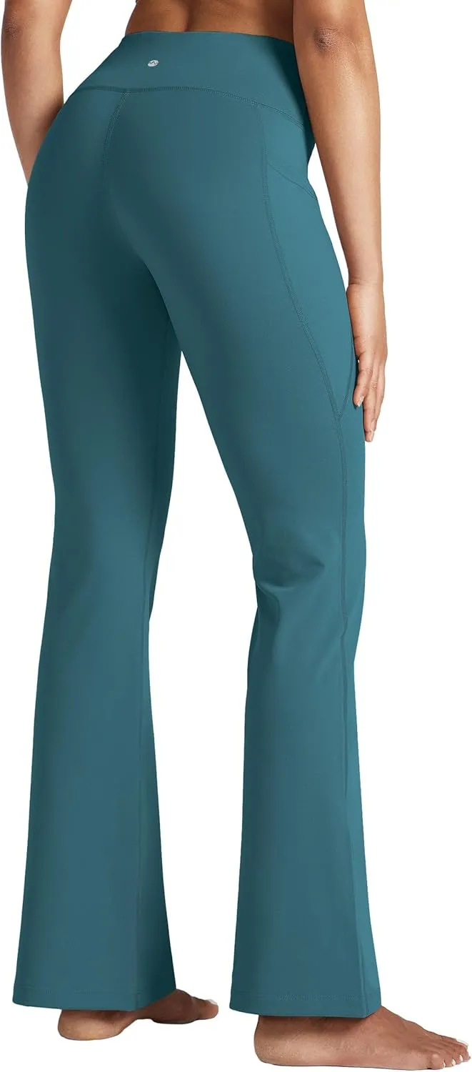 Willit Women's Yoga Pants 27"/29"/31"/33" Flare Leggings Bootcut High Waist Tummy Control Workout Pants with Pockets