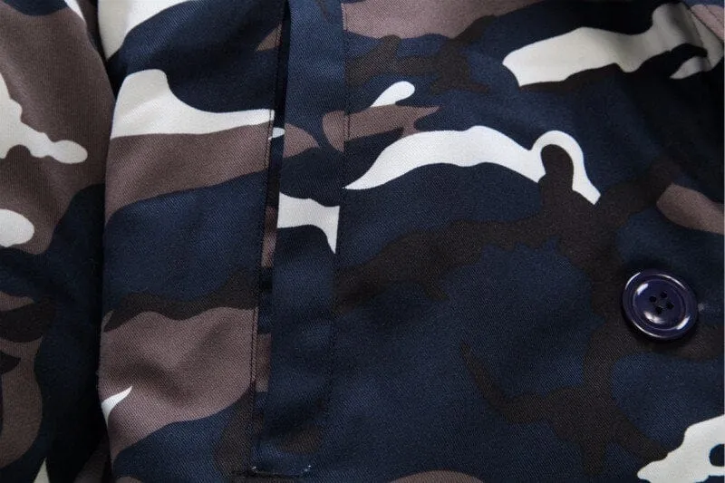 Winter Mens Military Camouflage Hooded Jacket Parka Overcoat