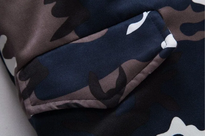 Winter Mens Military Camouflage Hooded Jacket Parka Overcoat