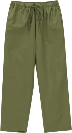Women Cotton Linen Cropped Pants Casual Loose Wide Leg Trousers Summer Trendy Drawstring High Waist Pants with Pockets