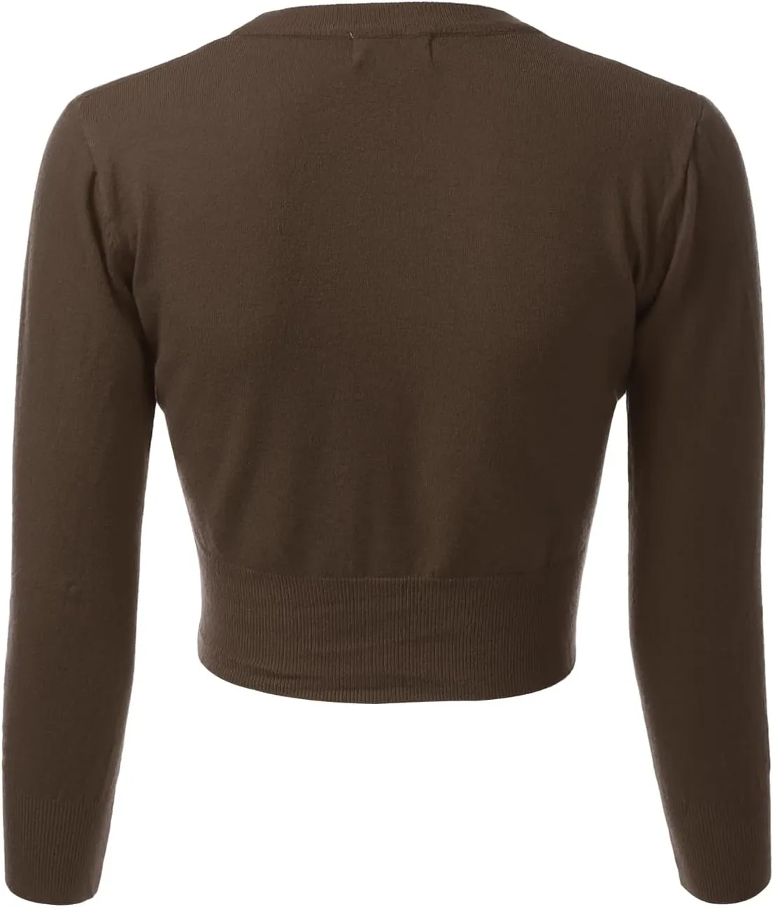 Women's 3/4 Sleeve Soft Open Front Cropped Sweater Cardigan (S-XXL)