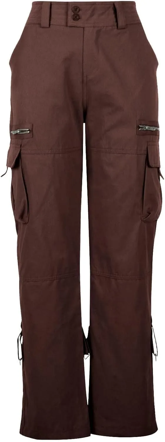 Women's Cargo Pants High Waisted Casual Wide Leg Pants Baggy Stretch Military Tactical Pants with Pockets