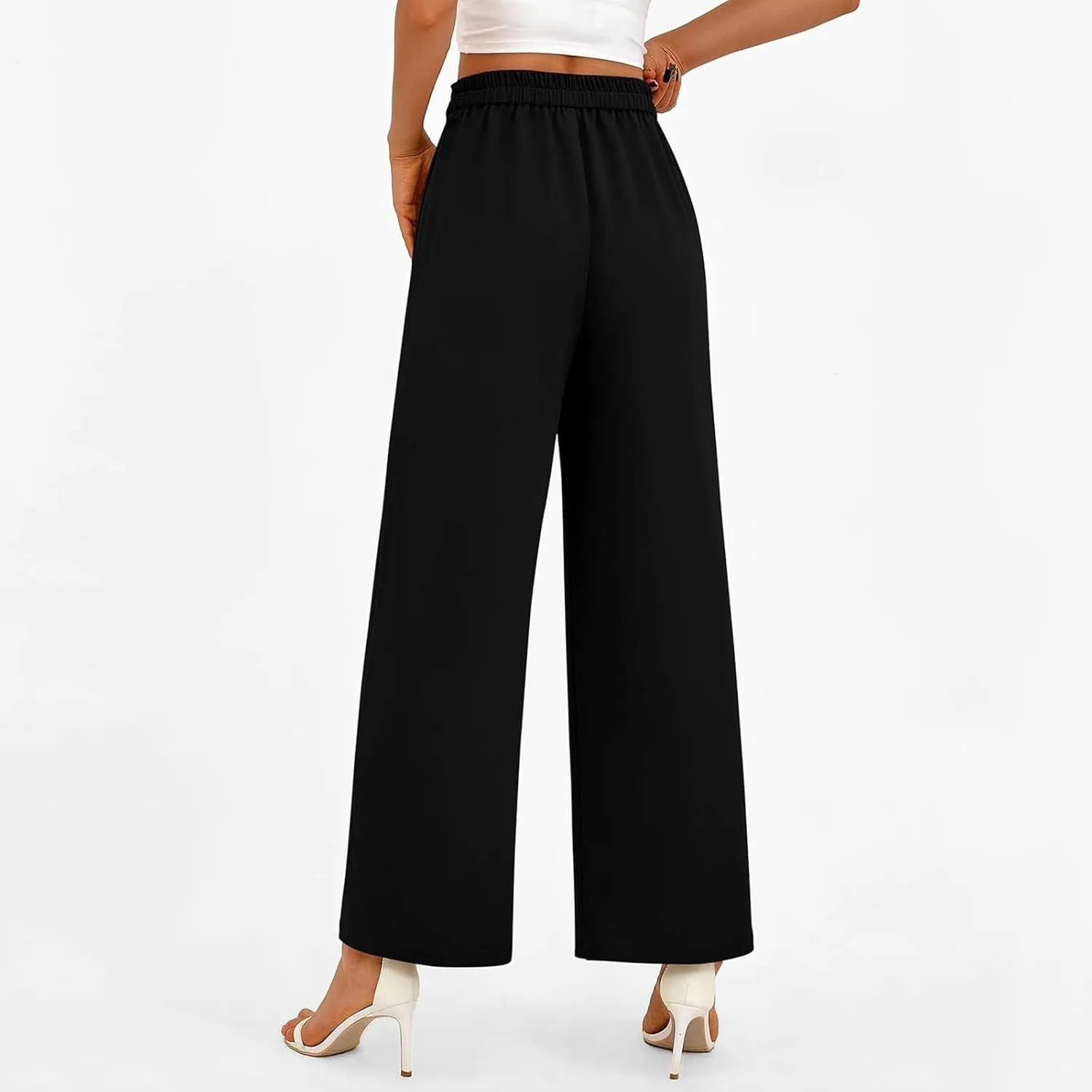 Womens Cargo Sweatpants Winter Sexy Work Palazzo with Pockets High Waisted Straight Leg