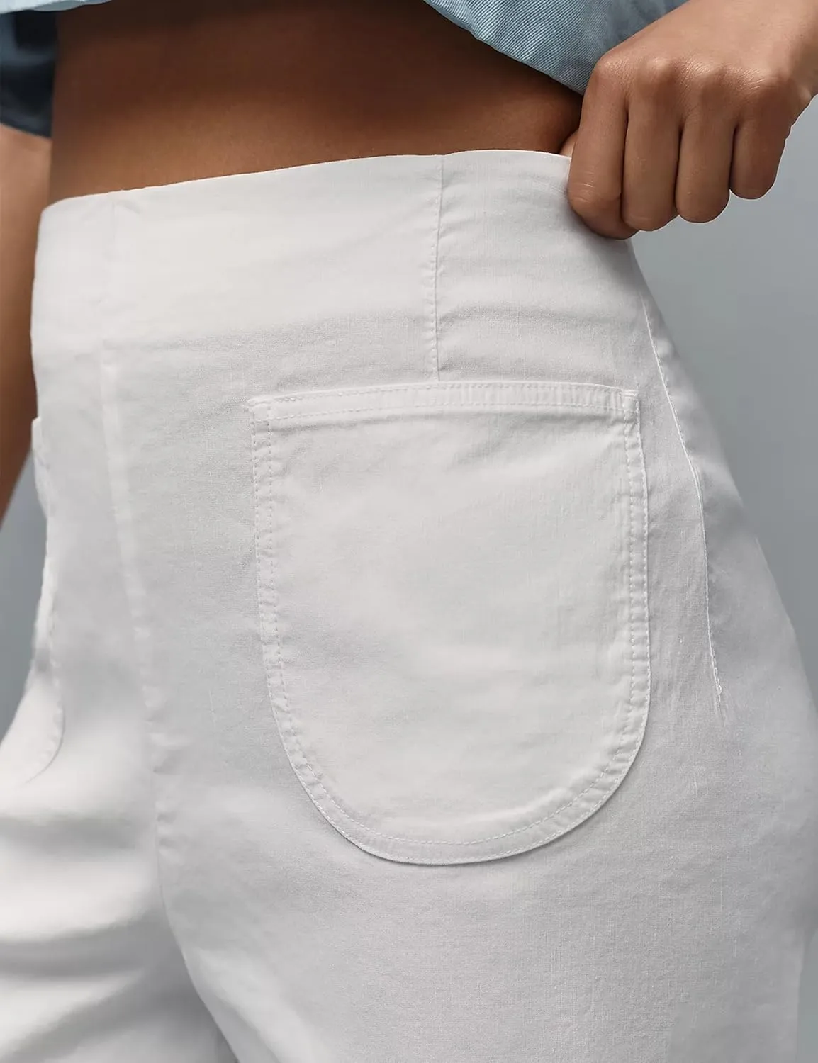 Women's Colette Flare Wide Leg Pants Summer Casual High Waist Ruffle Cropped Hem Loose Fit Trousers with Pockets