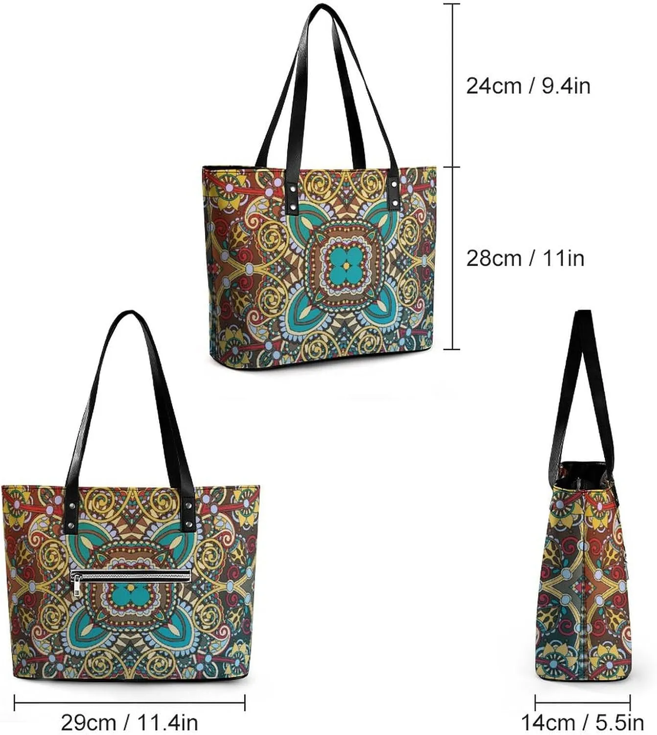 Women's Fashion Large Satchel Tote Bag Casual Shoulder Bag Soft Leather Purse