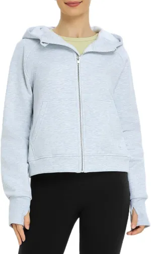 Womens Long Sleeve Sweatshirts Zip up Tops Full-zip Hoodies Fall Outfits