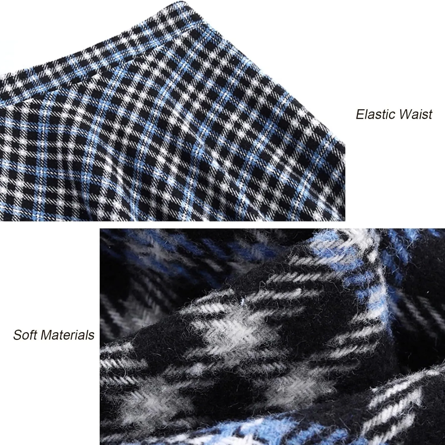 Women's Plaid Tweed Midi Skirt with Pockets Casual Vintage High Waist A-Line Pleated Fall Skirt