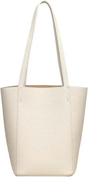 Womens Vegan Leather Bucket Bag Vintage Tote Bag Minimalist Shoulder Handbag Bright Solid Color Top Handle Purse