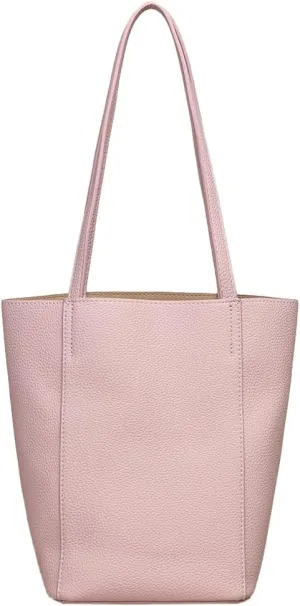 Womens Vegan Leather Bucket Bag Vintage Tote Bag Minimalist Shoulder Handbag Bright Solid Color Top Handle Purse