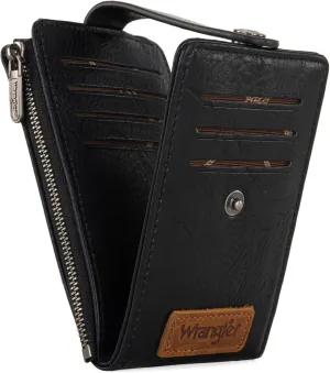 Wrangler Womens Bifold Wallet Vintage Multi Credit Card Holder for Women Slim Minimalist with Zipper Pocket Coin Purse