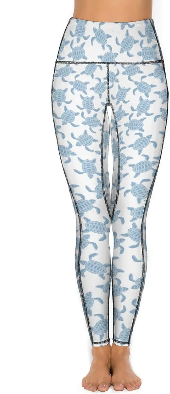 Yoga Pants with Pocket Women 80s 90s Pineapple Leggings High Waist Stretch Workout Trousers Fitness Tights for Running