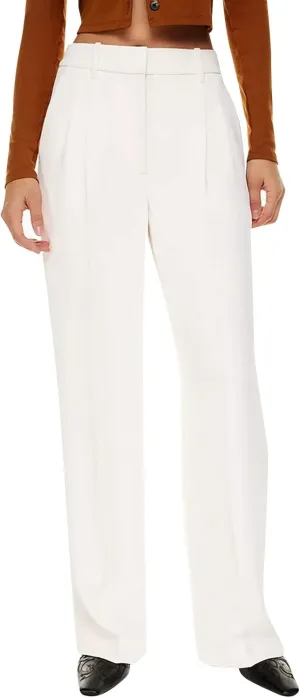 YOLAI Womens Casual Wide Leg Dress Pants High Waist Tailored Button Down Trousers Business Work Trousers with Pockets